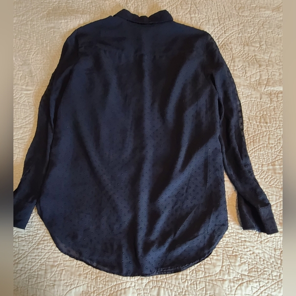 Talbots blue multi layer blouse size small - Picture 4 of 8